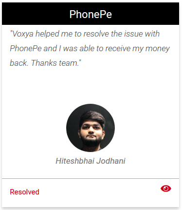 Phonepe Consumer Complaint Resolved