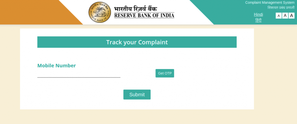 Bank Complaint To RBI